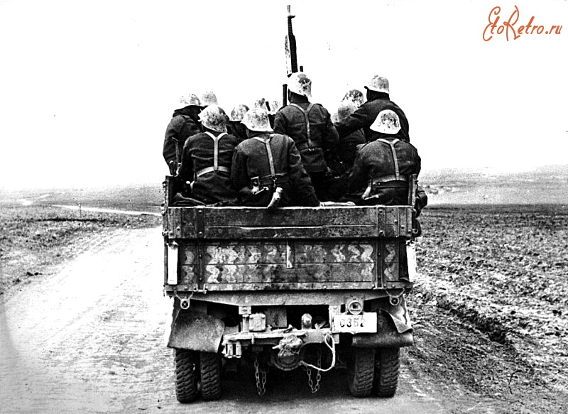 Одесса - Румынские солдаты на грузовике.Оккупанты 1941-1942 г.