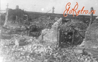 Славянск - Постройки Славянского соляного промысла, разрушенные немцами