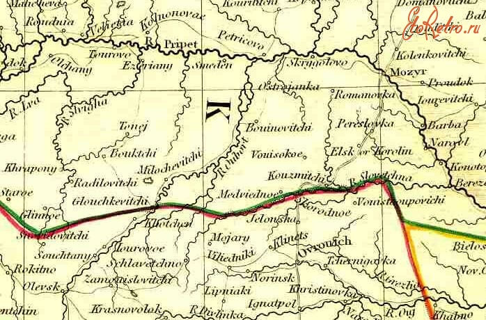 Овруч - Граница между Волынской и Минской губерниями.