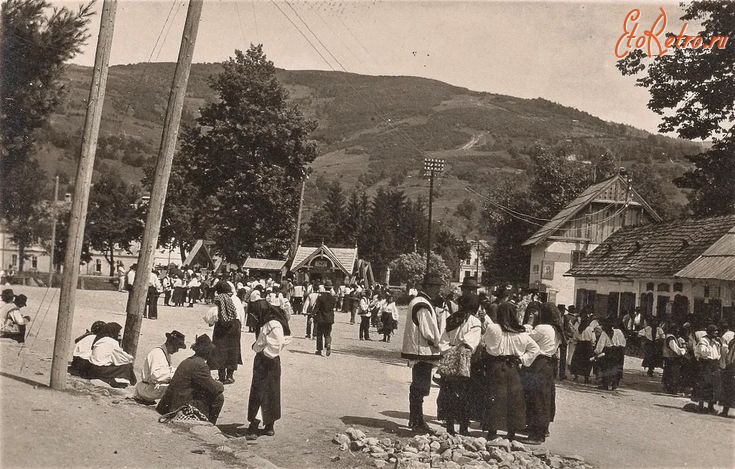 Рахов - Гуцули на вулиці Рвхова.  Фото Богуміл Вавроушек.