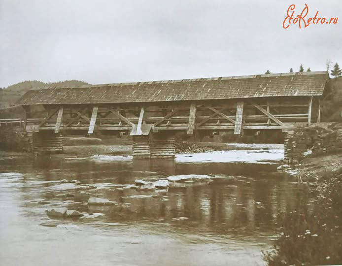 Межгорье - Старий критий міст між селами Сойми та Репинне, р-н Міжгір
