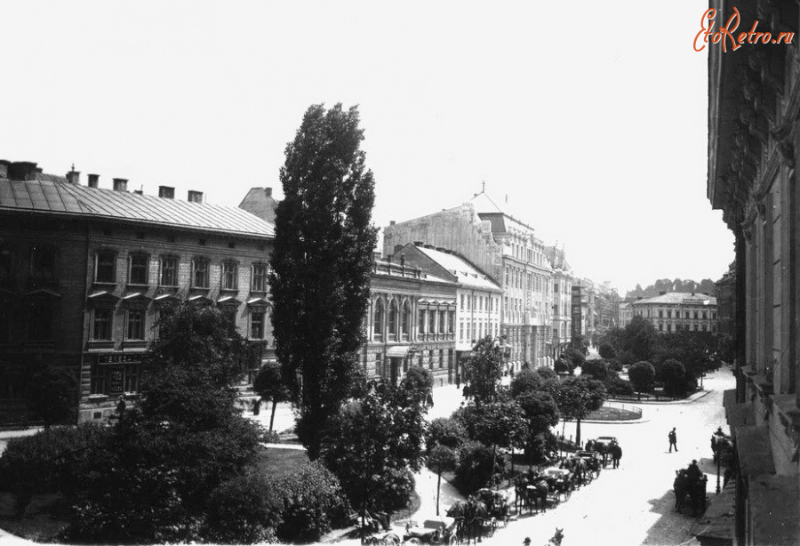 Львов - Львів.  Бульвар  Шевченка, створений Рерінгом, після заслепіння Полтви. Фото кін.ХIХ -поч.ХХ ст.