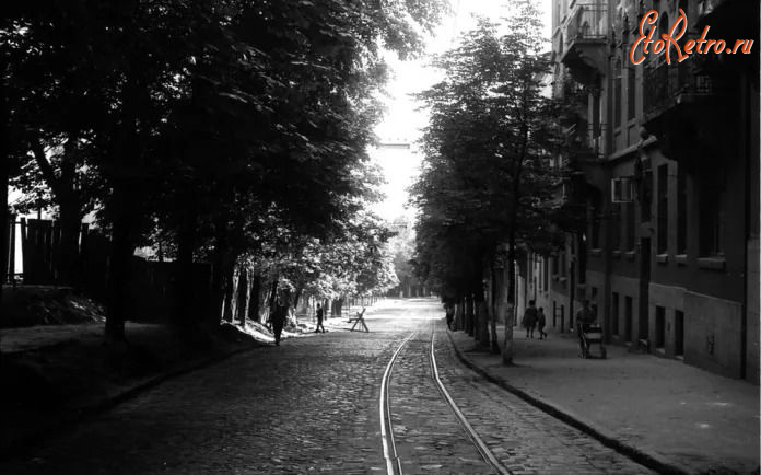 Львов - Львів.  Трамвайна лінія на вул. Кривоноса.