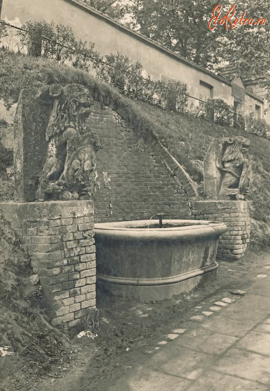 Львов - Львів. Вул.Коперніка.  Чаша-криниця з левами. Поч ХХ ст.