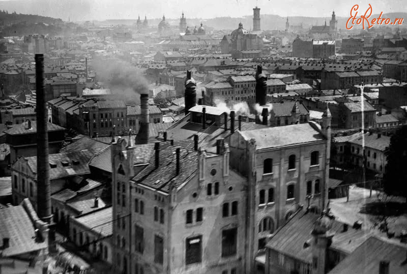 Львов - Львівська броварня на тлі середмістя.