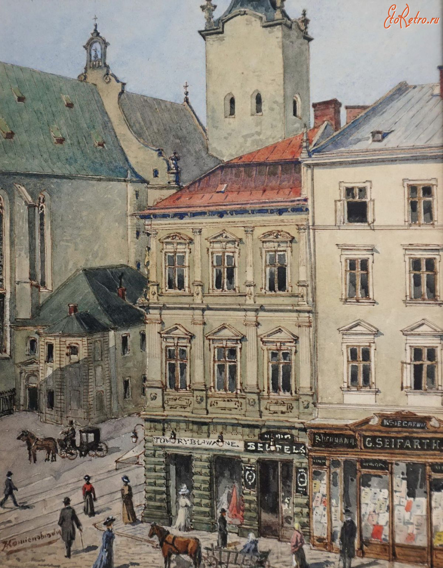 Львов - Площа Ринок (ліва сторона). А.Каменобродський.