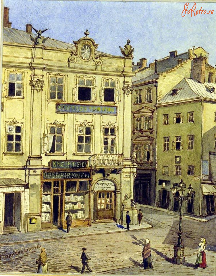 Львов - Львів. Площа  Ринок  (права сторона). А.Каменобродський.