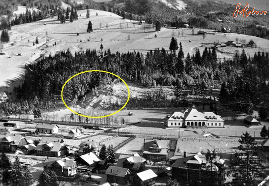 Ворохта - Ворохта.  Вид на лижний трамплін.  Трамплін та пригуни.