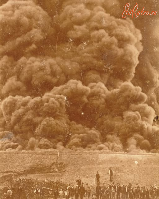 Борислав - Борислав. Пожежа на нафтовій копальні в 1891 році.