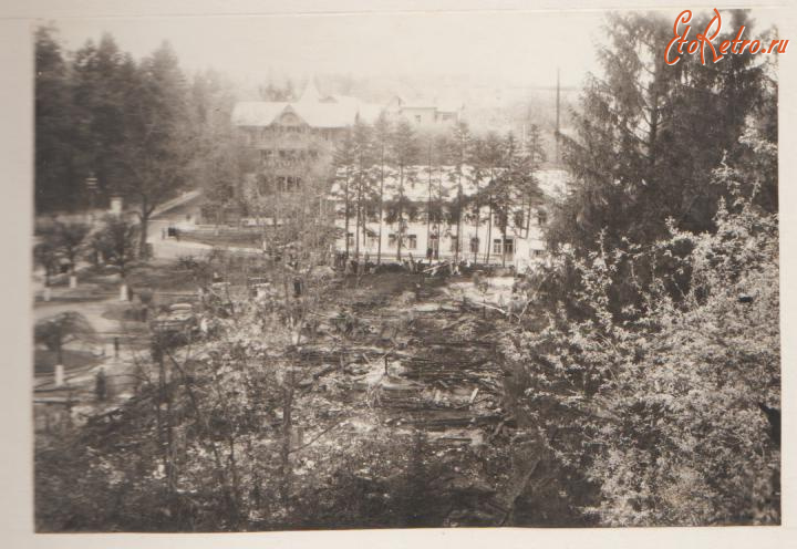 Трускавец - Трускавець. Центр курорту, після пожежі курортного клубу. 1954 рік.