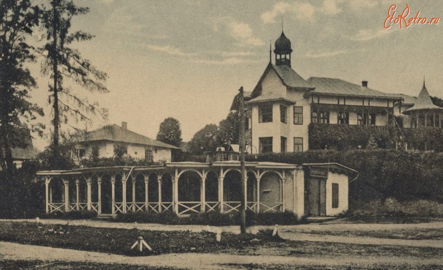 Трускавец - Трускавець.  Молочарня. Вверху вілла 