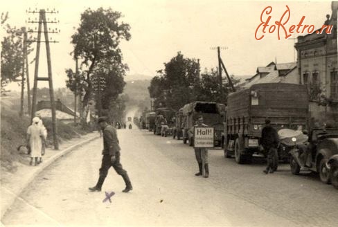 Винники - Дорога на Винники. Рух німецьких військ на схід.  1941 рік (липень).