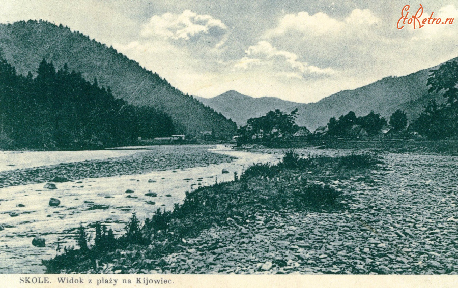Сколе - Сколе.  Вид з пляжу на Кійовец.