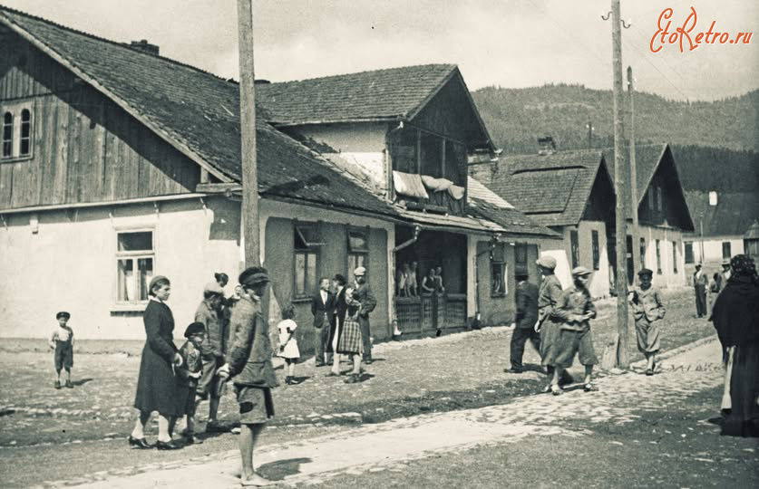 Сколе - Сколе. Вулиця з будинками.