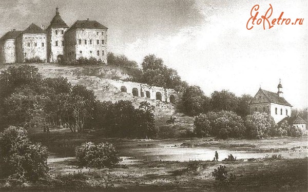 Олеско - Олеський  замок.  Літографія Наполеон Орда