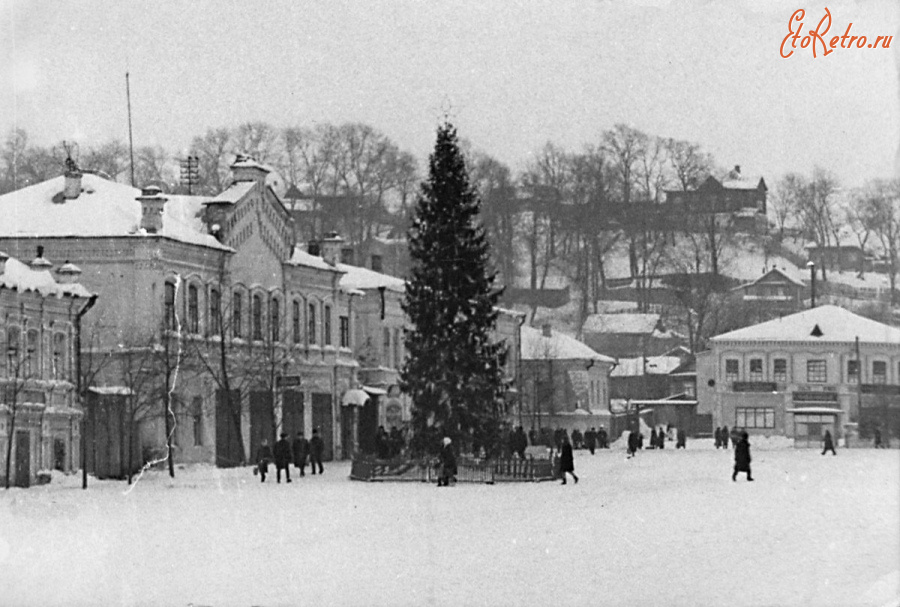 Вязники - Новогодние Вязники. Базарная площадь.