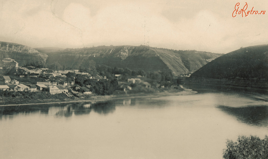 Залещики - Заліщики. Вид на місто і ріку Дністер.