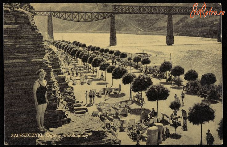 Залещики - Заліщики.  Загальний вигляд пляжу.