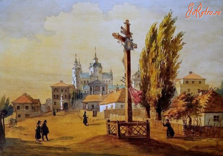 Почаев - Почаїв.  Вид на Лавру Успіння Богородиці.Автор Тарас Шевченко.