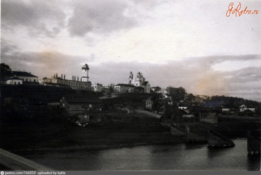 Могилёв - Вид с моста через Днепр на правый берег