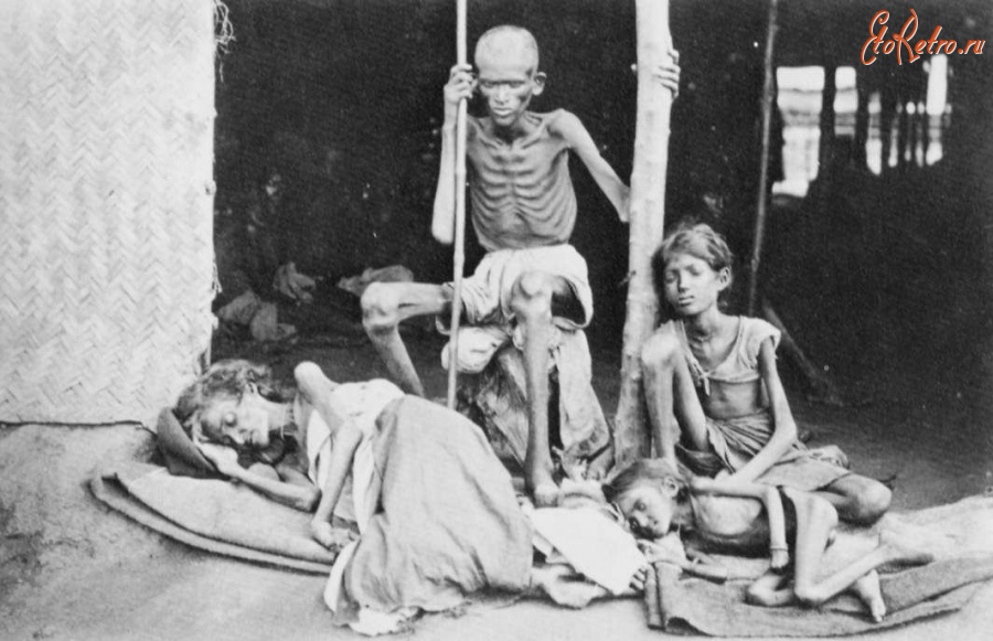 Индия - Массовый голод в индийской провинции Мадрас, 1876-1878
