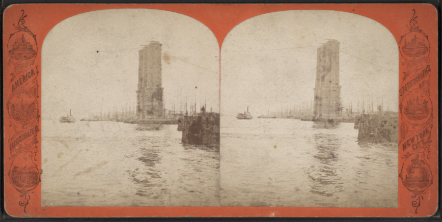 Нью-Йорк - New_York_tower_of_East_River_bridge США,  Нью-Йорк (штат),  Нью-Йорк,  Манхеттен