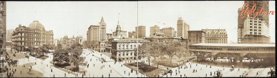 Нью-Йорк - City Hall Panorama one США,  Нью-Йорк (штат),  Нью-Йорк,  Манхеттен New York City Hall