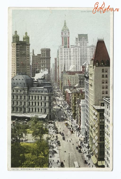Нью-Йорк - Нью-Йорк. Улицы. Бродвей, 1908