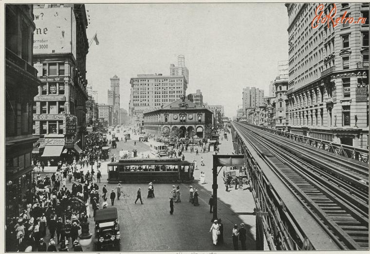 Нью-Йорк - Нью-Йорк. Бродвей и Таймс-Сквер, 1911