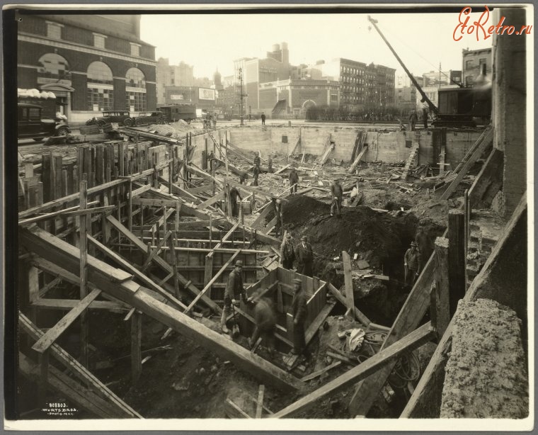 Нью-Йорк - Манхэттен. Театры. Строительство в Гринвич-Виллидж, 1917
