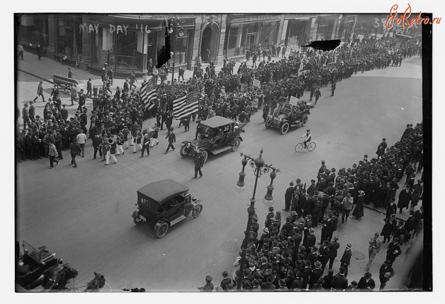 Нью-Йорк - Первомайский парад в Нью-Йорке 1916
