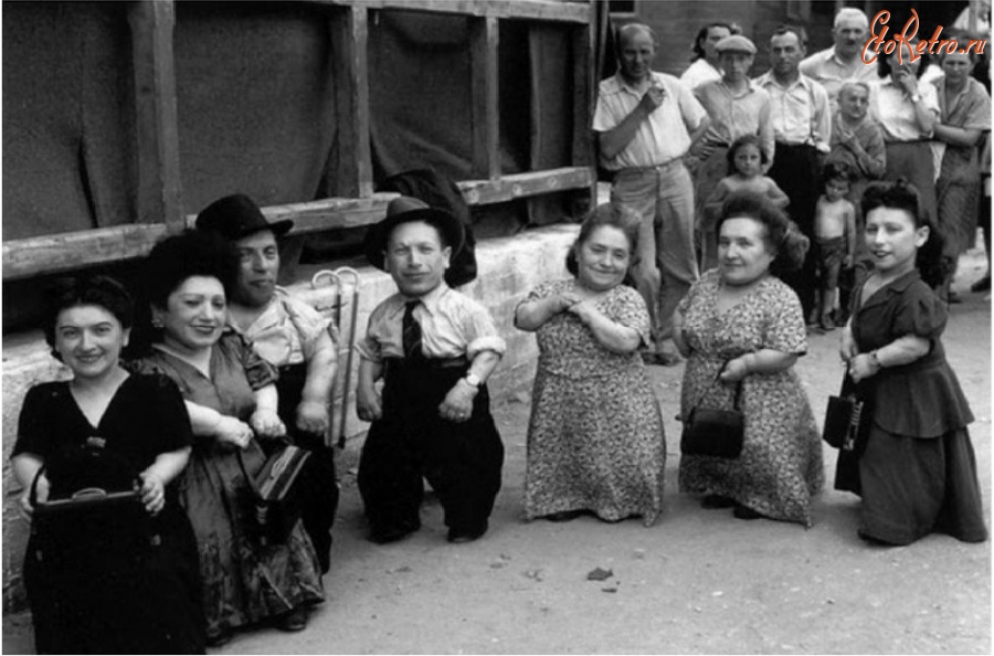 Румыния - Семеро евреев-лилипутов из семьи Овиц.