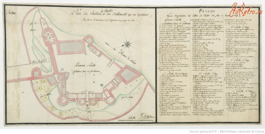 Франция - Нант. План Герцогского замка, 1752