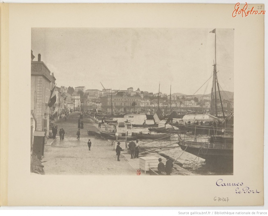 Франция - Канны. Общий вид бухты и кораблей эскадры, 1886