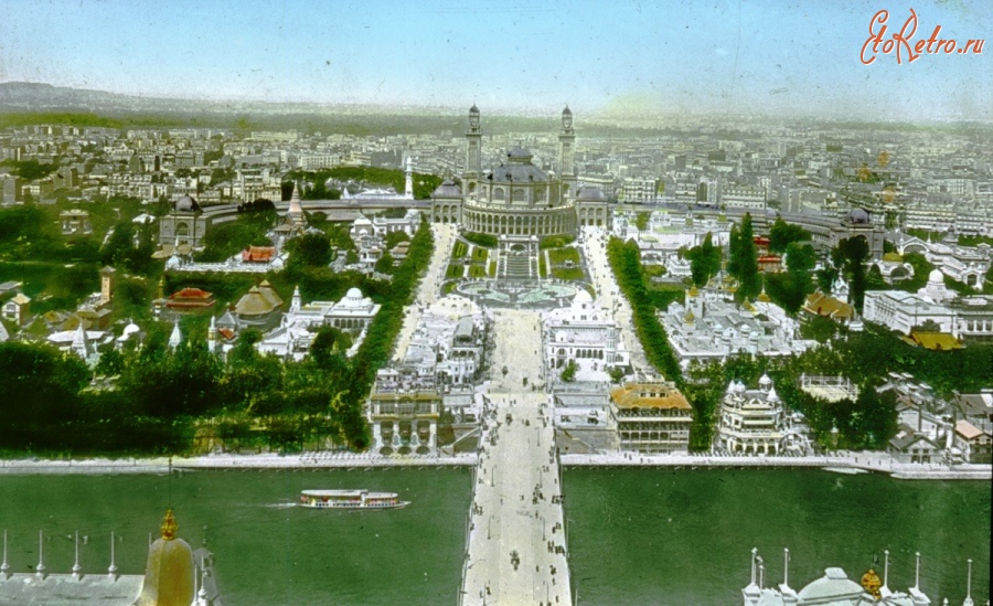 Париж - Paris Exposition: Trocadero and Pont d'Jena, aerial view, Франция,  Иль-де-Франс,  Париж