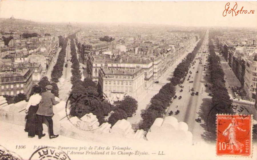 Париж - PARIS - Panorama pris de l'Arc de Triomphe Франция , Метрополия Франция , Иль-де-Франс , Париж