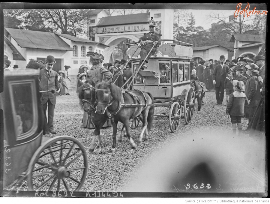 Париж - Омнибус, запряженный пони в Королевстве лилипутов, 1909
