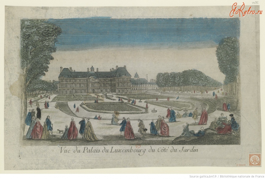 Париж - Вид Люксембургского дворца, 1750