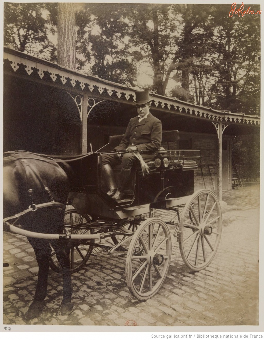 Париж - Пассажирский конный автомобиль в Булонском лесу, 1910
