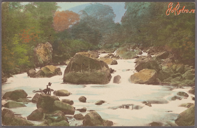 Япония - Валуны на горной реке, 1901