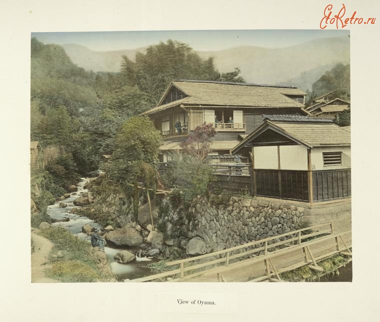 Япония - Вид города Ояма, 1880-1890