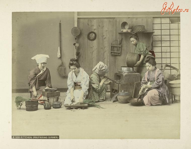 Япония - Кухня в японском доме, 1890-1899