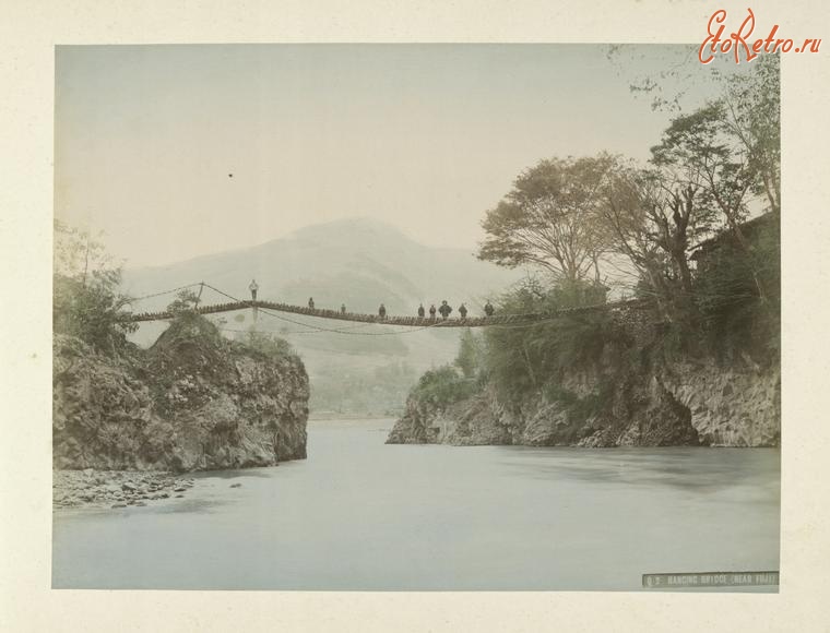 Япония - Мост между островами рядом с Фуджи, 1890-1899