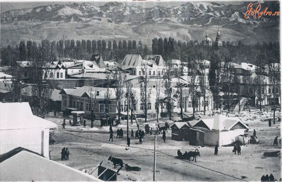 Алма-Ата - Угол от Фонтанной и Торговой в Алма-Ате, 1941