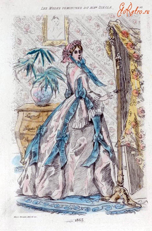 Ретро мода - 4. Моды за 19 век. Набор открыток 1863-1882