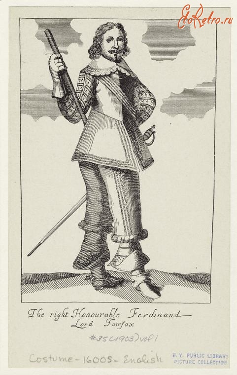 Ретро мода - Английский мужской костюм XVII в.  Лорд Фердинанд Ферфакс, 1584-1648
