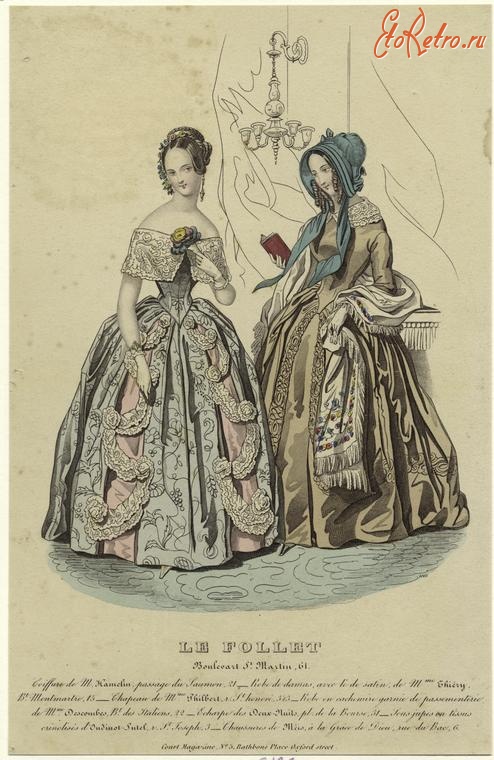 Ретро мода - Женский костюм. Англия, 1840-1849. Французская мода в Лондоне