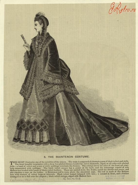 Ретро мода - Женский костюм. Англия, 1860-1869. Костюм Ментенон, 1869