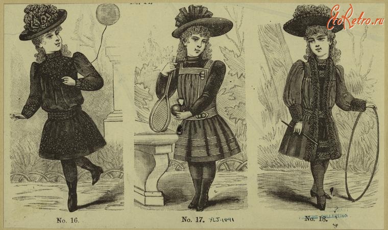 Ретро мода - Детский костюм. Англия, 1890-1899. Платья для игр, 1883