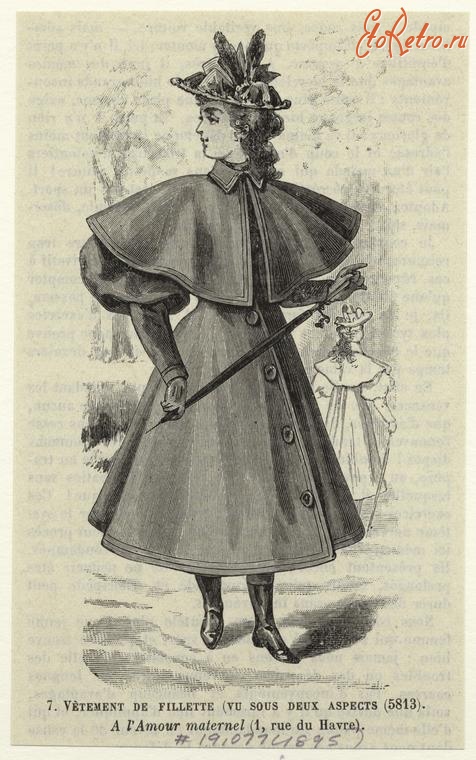 Ретро мода - Детский костюм . Франция, 1890-1899. Одежда для прогулок, 1895